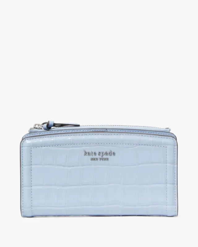 Knott Croc-embossed Zip Slim Wallet sold by Kate Spade