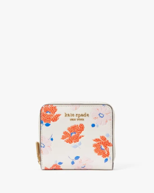 Morgan Dotty Floral Embossed Small Compact Wallet sold by Kate Spade