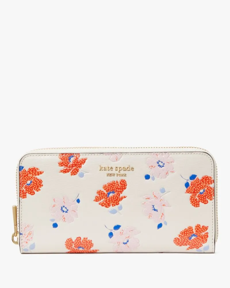 Morgan Dotty Floral Embossed Zip-around Continental Wallet sold by Kate Spade