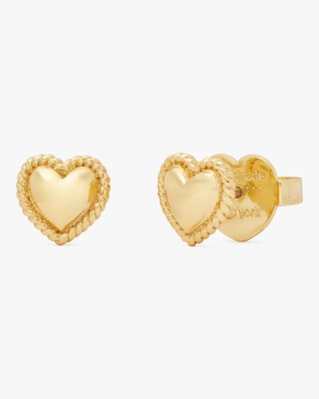 Golden Hour Mini Heart Studs sold by Kate Spade