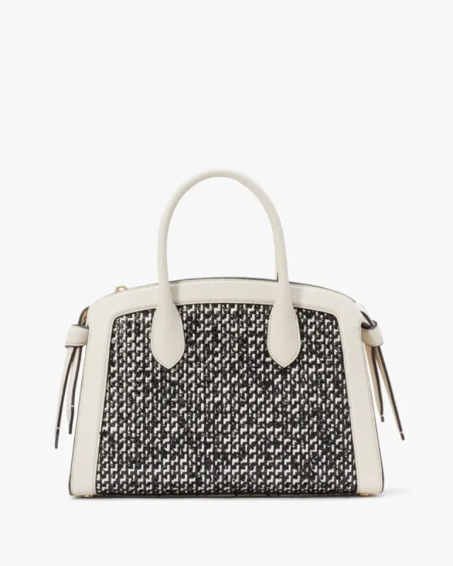 Knott Raffia Tweed Medium Zip-top Satchel sold by Kate Spade