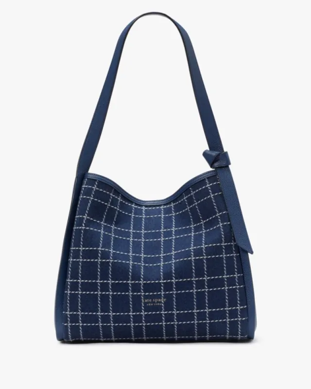 Knott Denim Check Large Shoulder Bag sold by Kate Spade