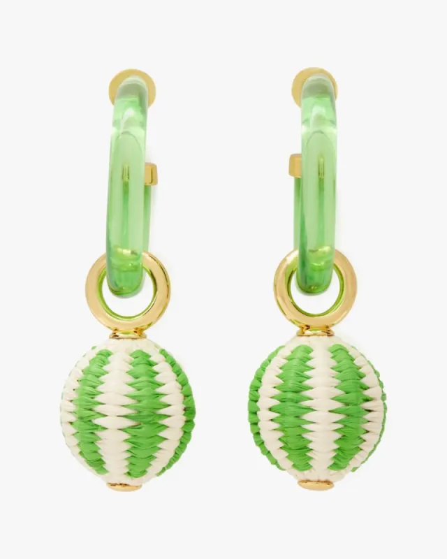 Feeling Bubbly Raffia Charm Hoops sold by Kate Spade