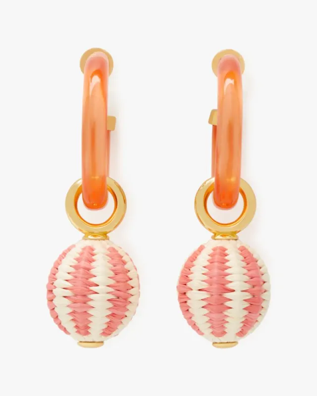 Feeling Bubbly Raffia Charm Hoops sold by Kate Spade
