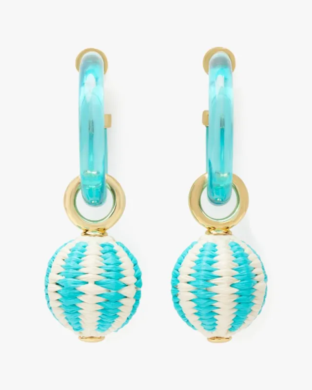 Feeling Bubbly Raffia Charm Hoops sold by Kate Spade