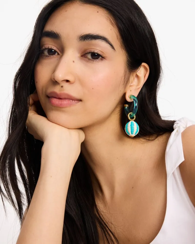 Feeling Bubbly Raffia Charm Hoops sold by Kate Spade product image thumbnail 3