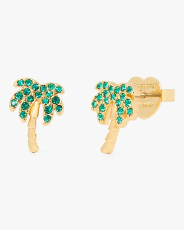 Away We Go Pavé Palm Tree Studs sold by Kate Spade