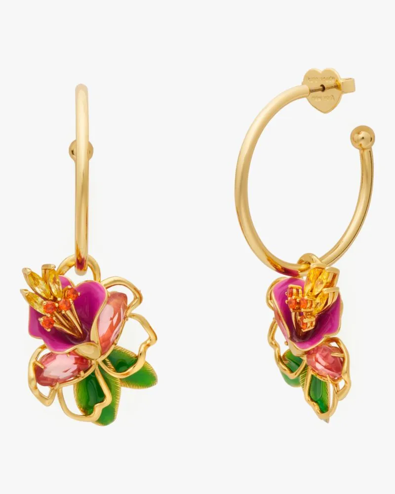 Paradise Floral Charm Hoops sold by Kate Spade