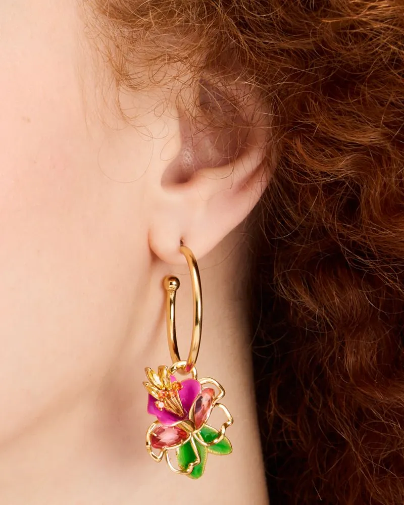 Paradise Floral Charm Hoops sold by Kate Spade product image thumbnail 2