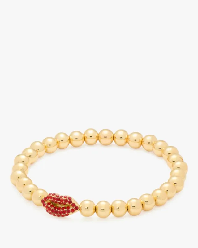 Rainbow Joy Lip Charm Stretch Bracelet sold by Kate Spade