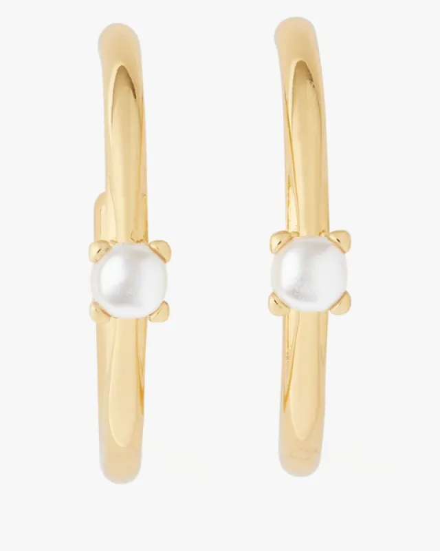 Little Luxuries Pearl Hoops sold by Kate Spade