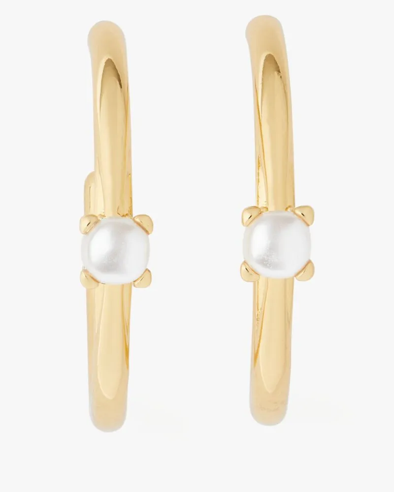 Little Luxuries Pearl Hoops sold by Kate Spade
