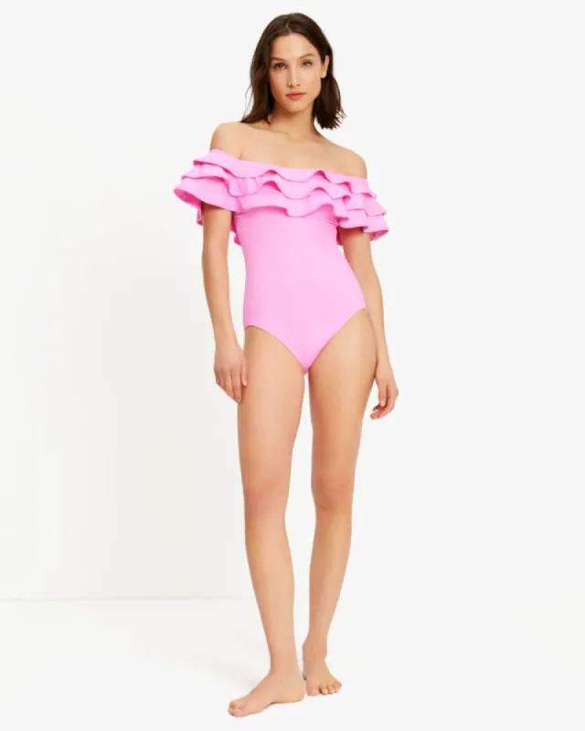 Ruffle Off-the-shoulder One-piece sold by Kate Spade