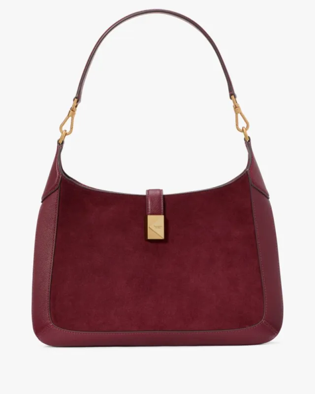 Deco Pebbled Leather & Suede Hobo Bag sold by Kate Spade