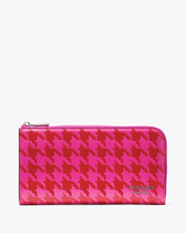 Devin Houndstooth Zip Around Continental Wallet sold by Kate Spade