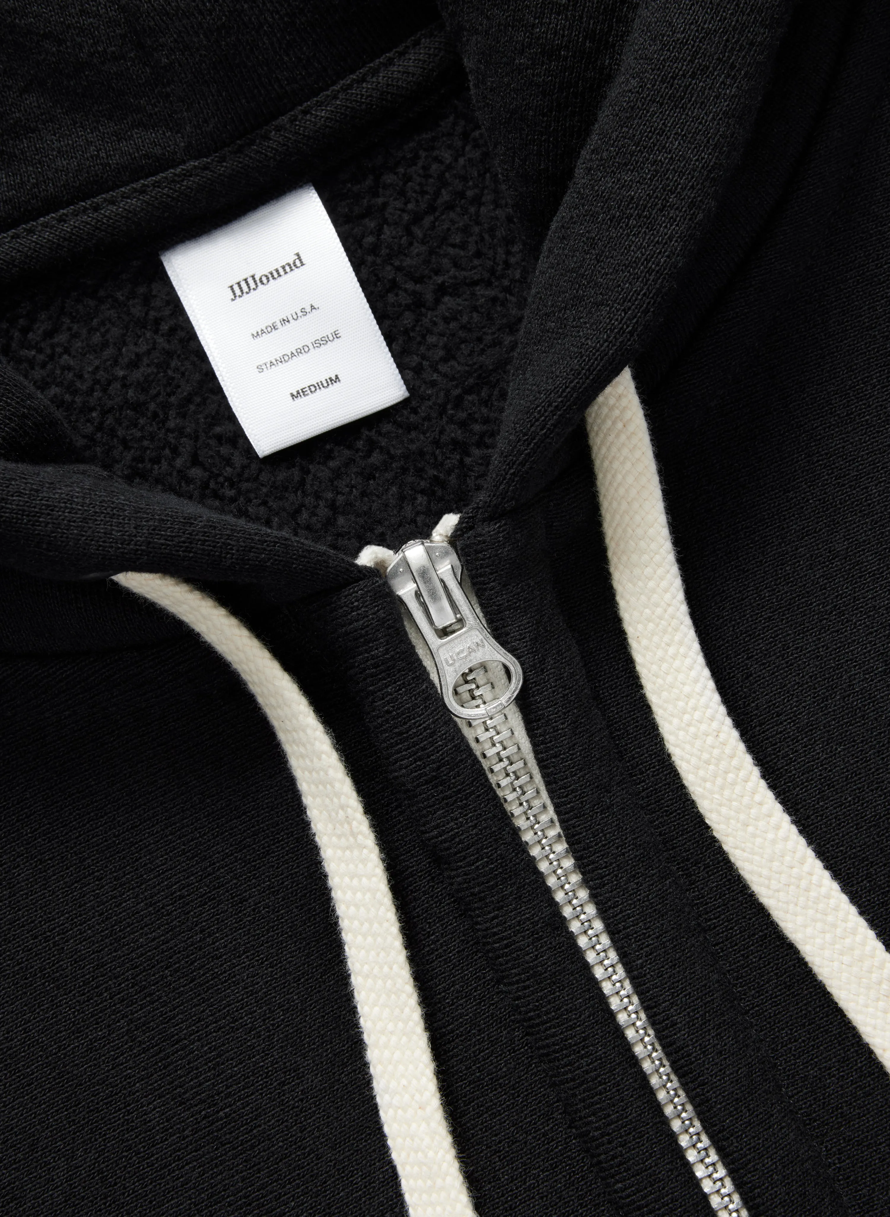 80s Hooded Zip Sweatshirt - Black sold by JJJJound product image thumbnail 2