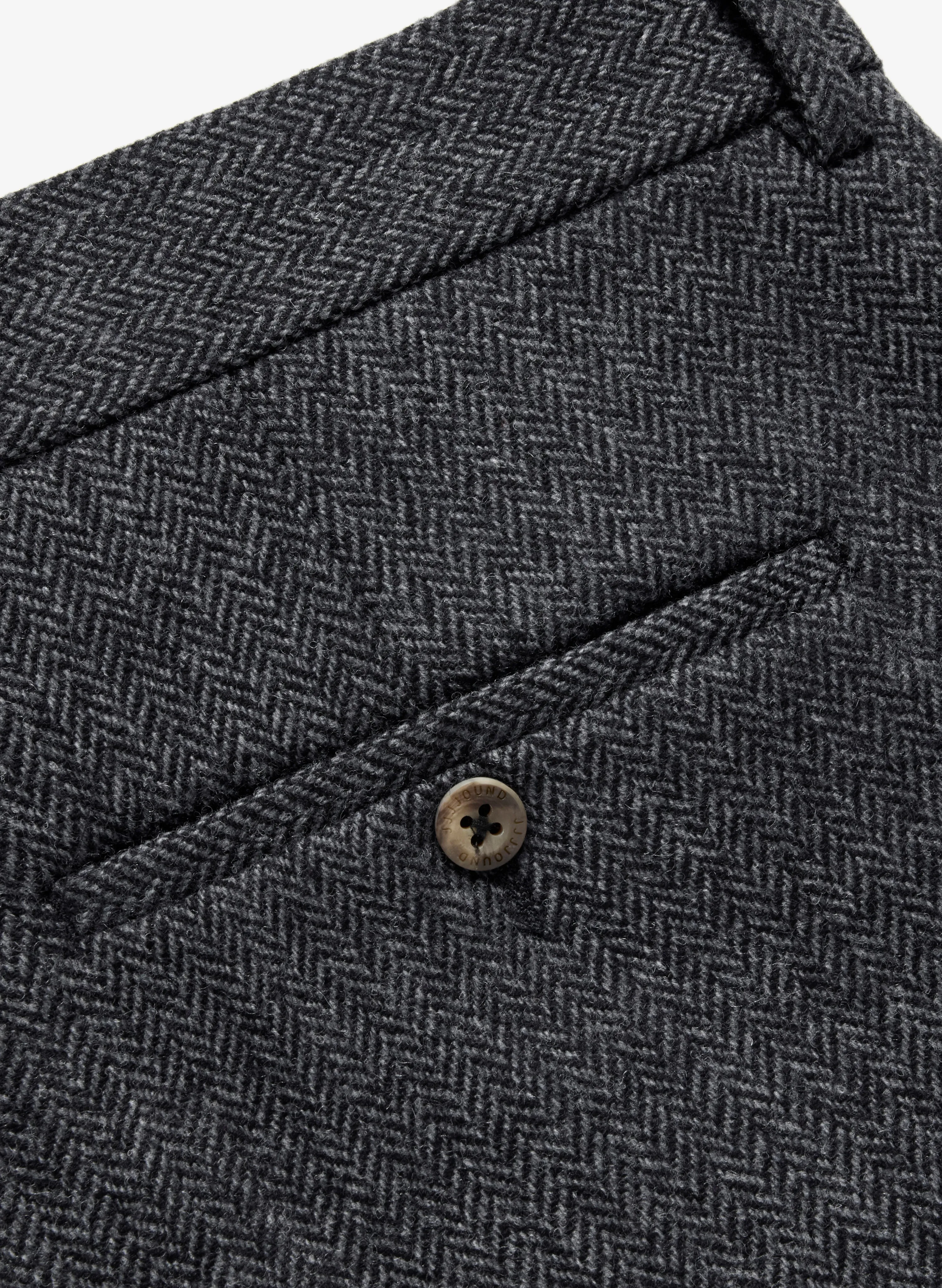 Wool Trousers Wide - Charcoal Herringbone sold by JJJJound product image thumbnail 4