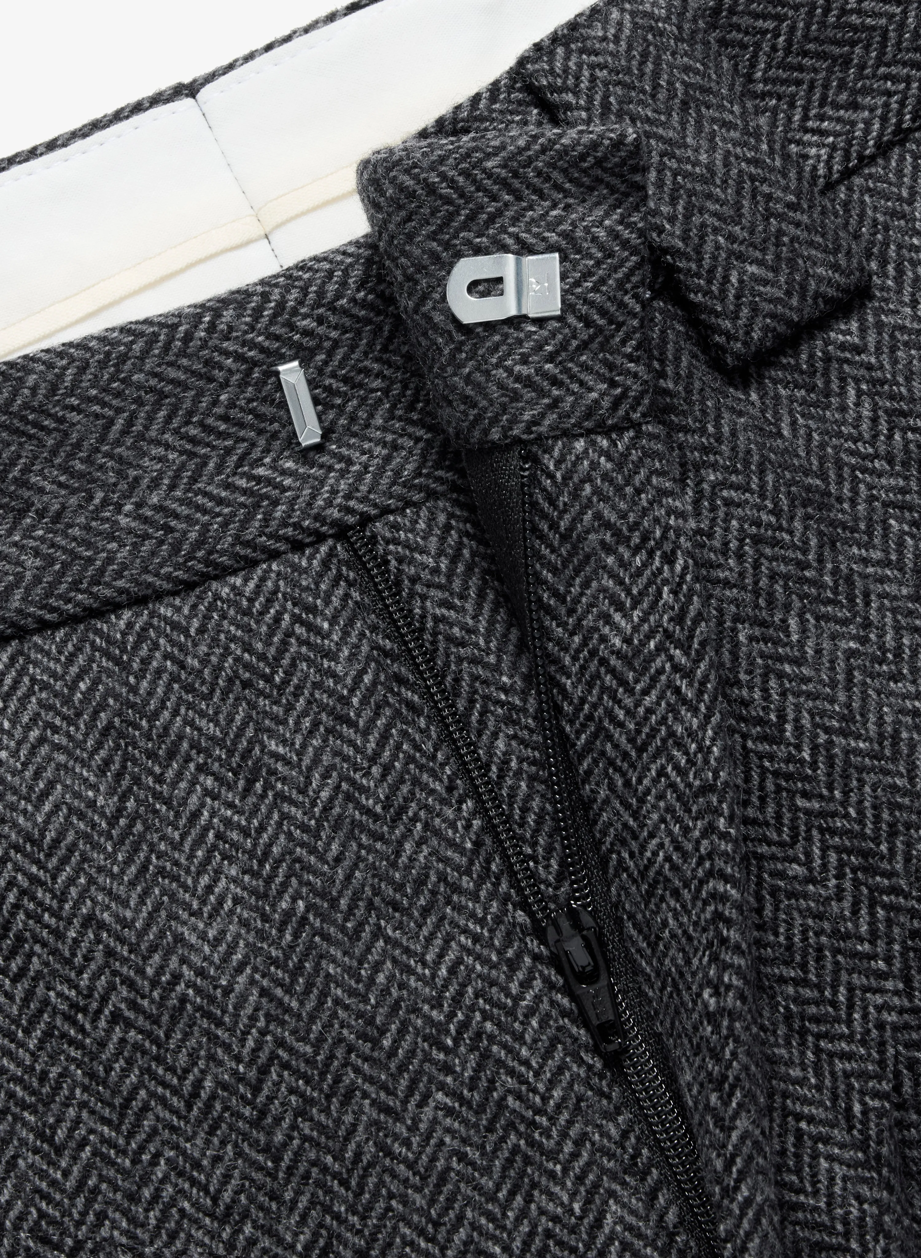 Wool Trousers Wide - Charcoal Herringbone sold by JJJJound product image thumbnail 2