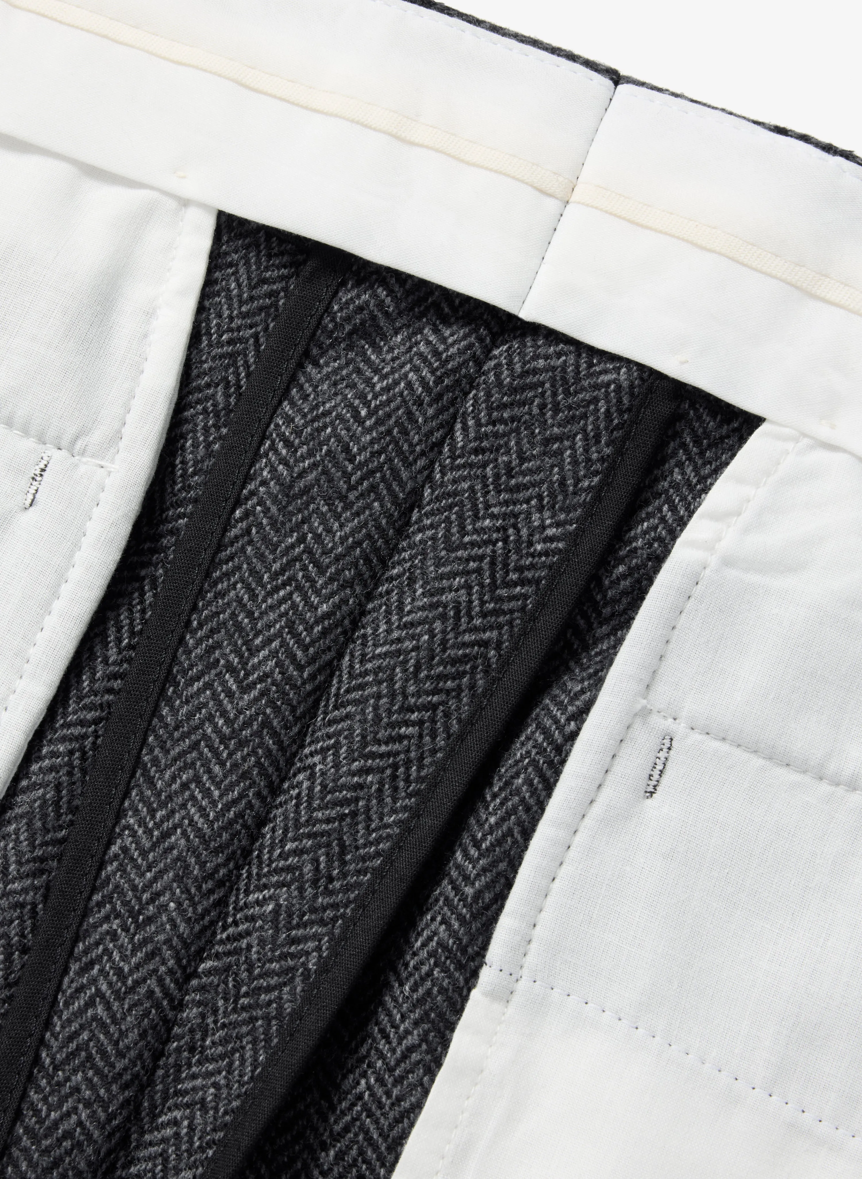 Wool Trousers Wide - Charcoal Herringbone sold by JJJJound product image thumbnail 5