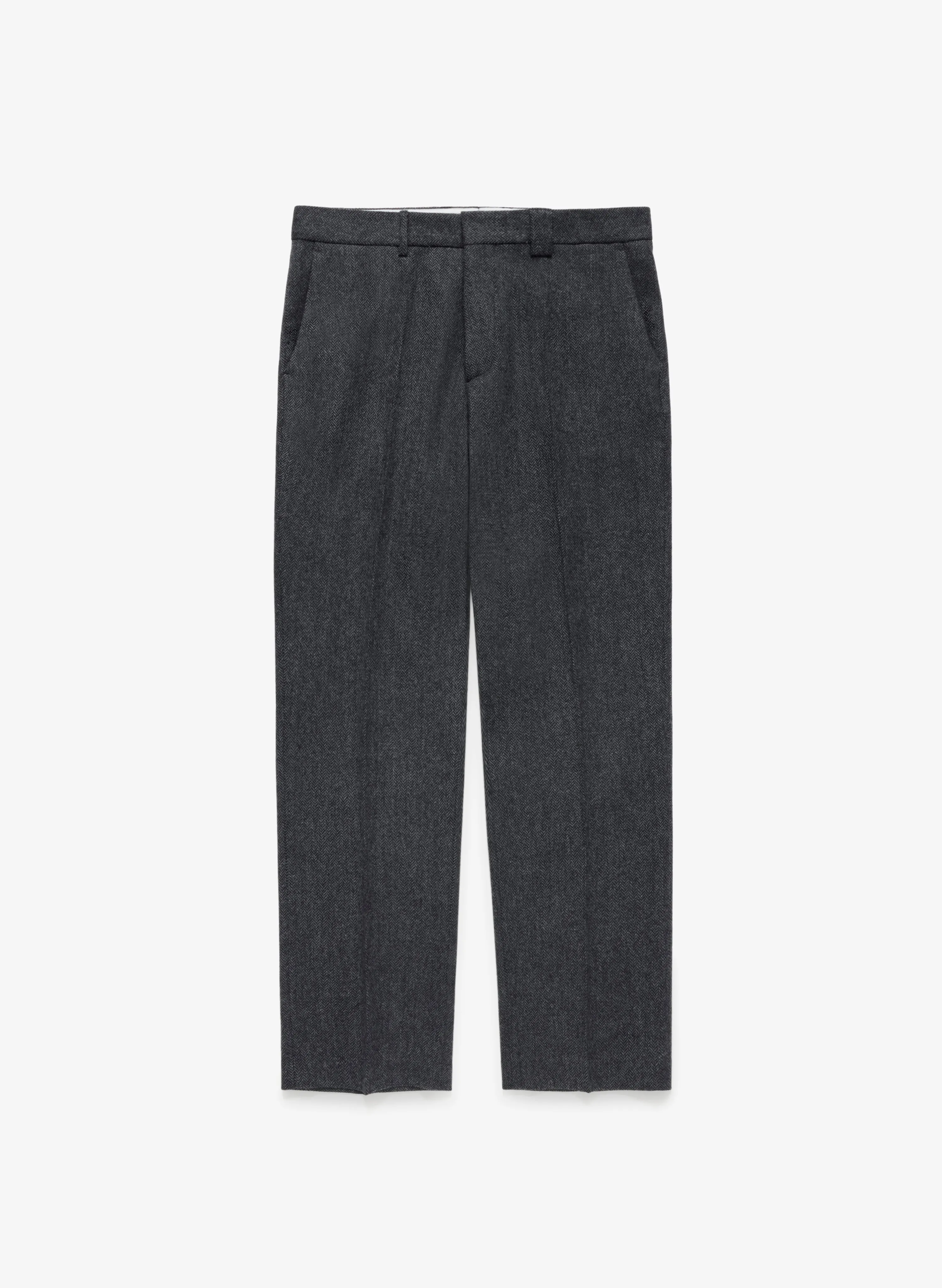 Wool Trousers Wide - Charcoal Herringbone sold by JJJJound