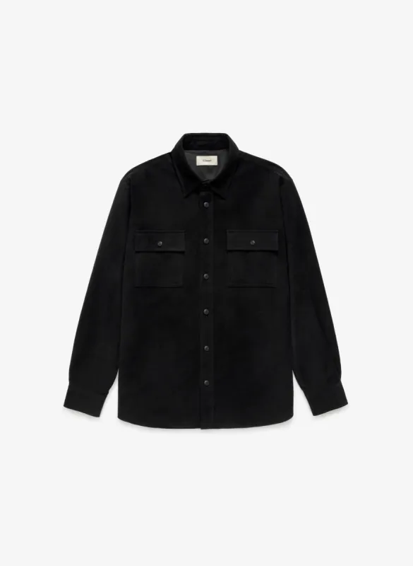 Lined Moleskin Overshirt - Black sold by JJJJound