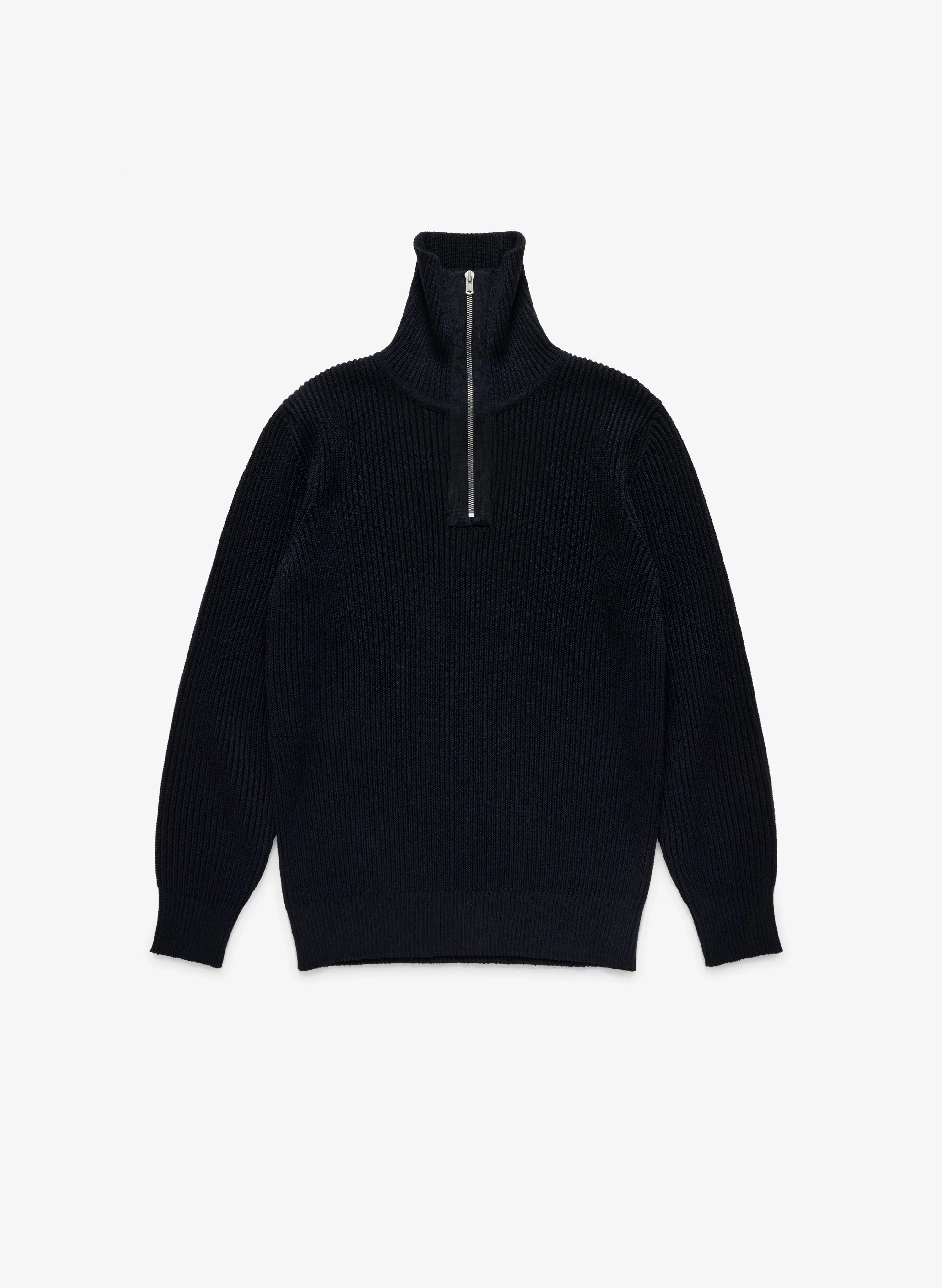 S.N.S. JJJJound Quarter Zip with Forearm Panels - Navy sold by JJJJound product image thumbnail 2