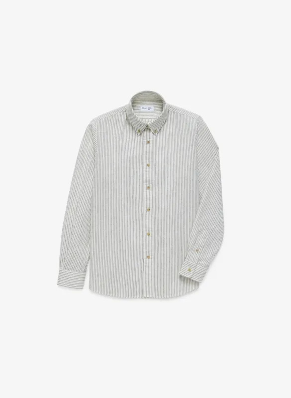 Striped Flannel Shirt - Off-White/Charcoal sold by JJJJound