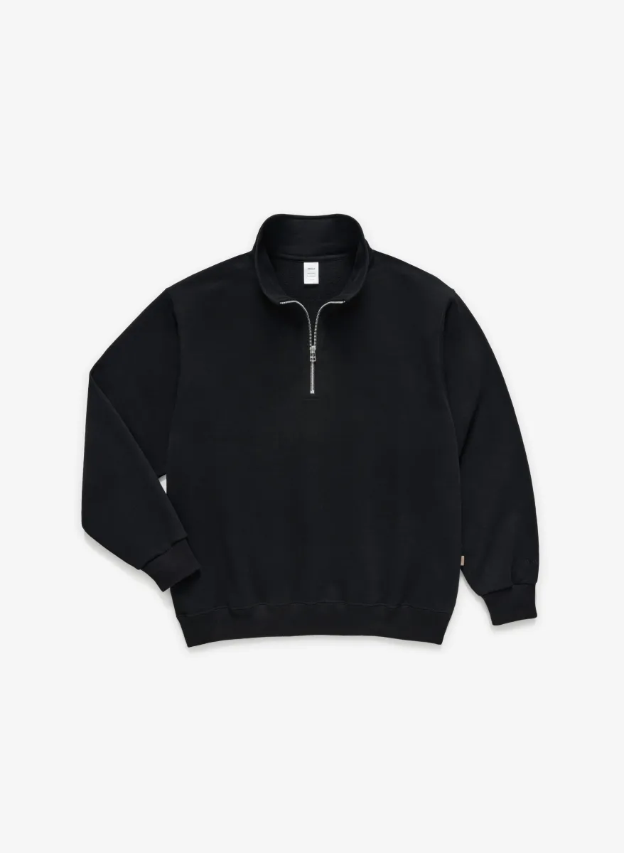 J2000 Quarter Zip - Black French Terry | Parallel