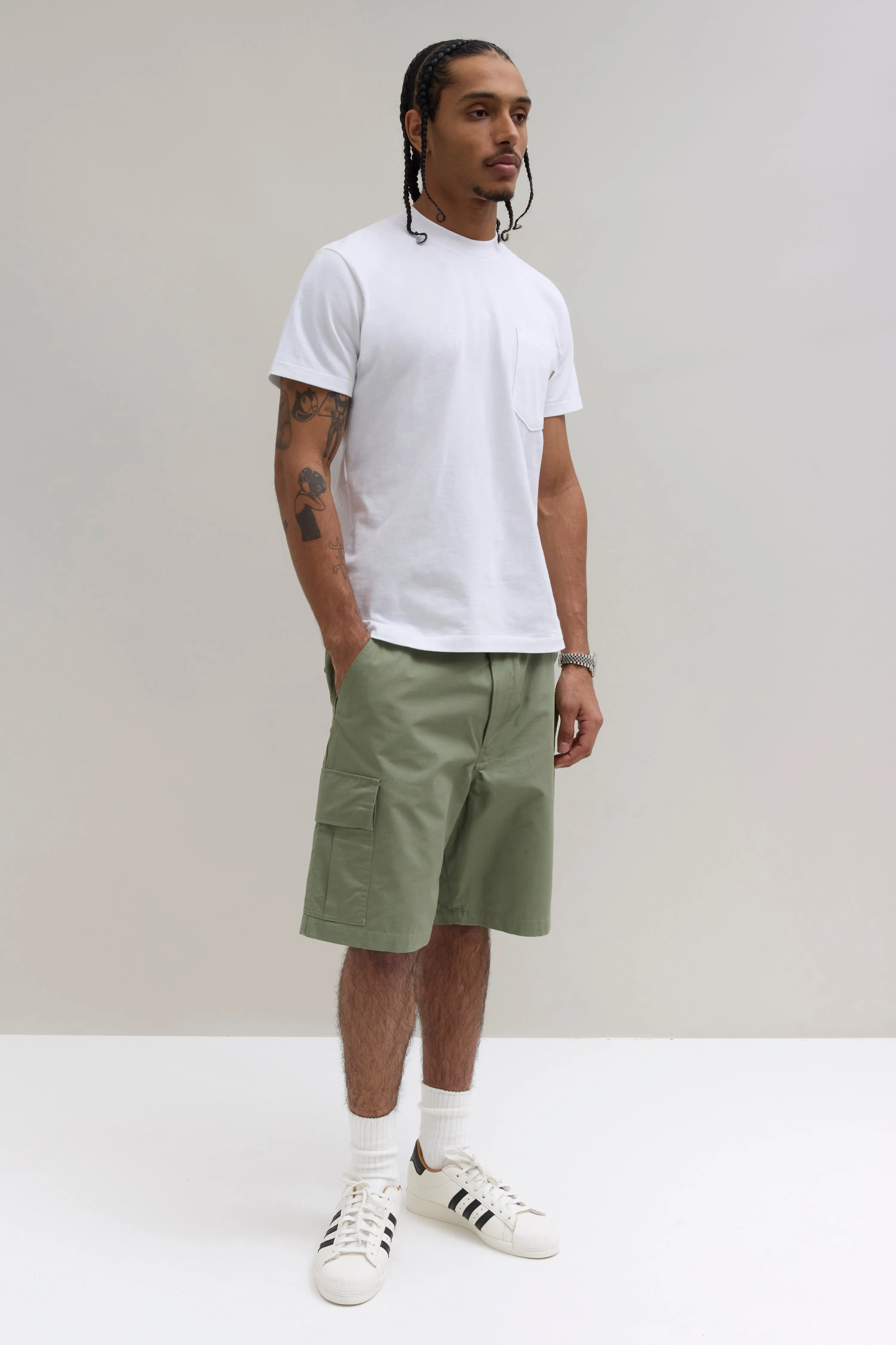 Lightweight Cargo Shorts - Light Olive sold by JJJJound product image thumbnail 2