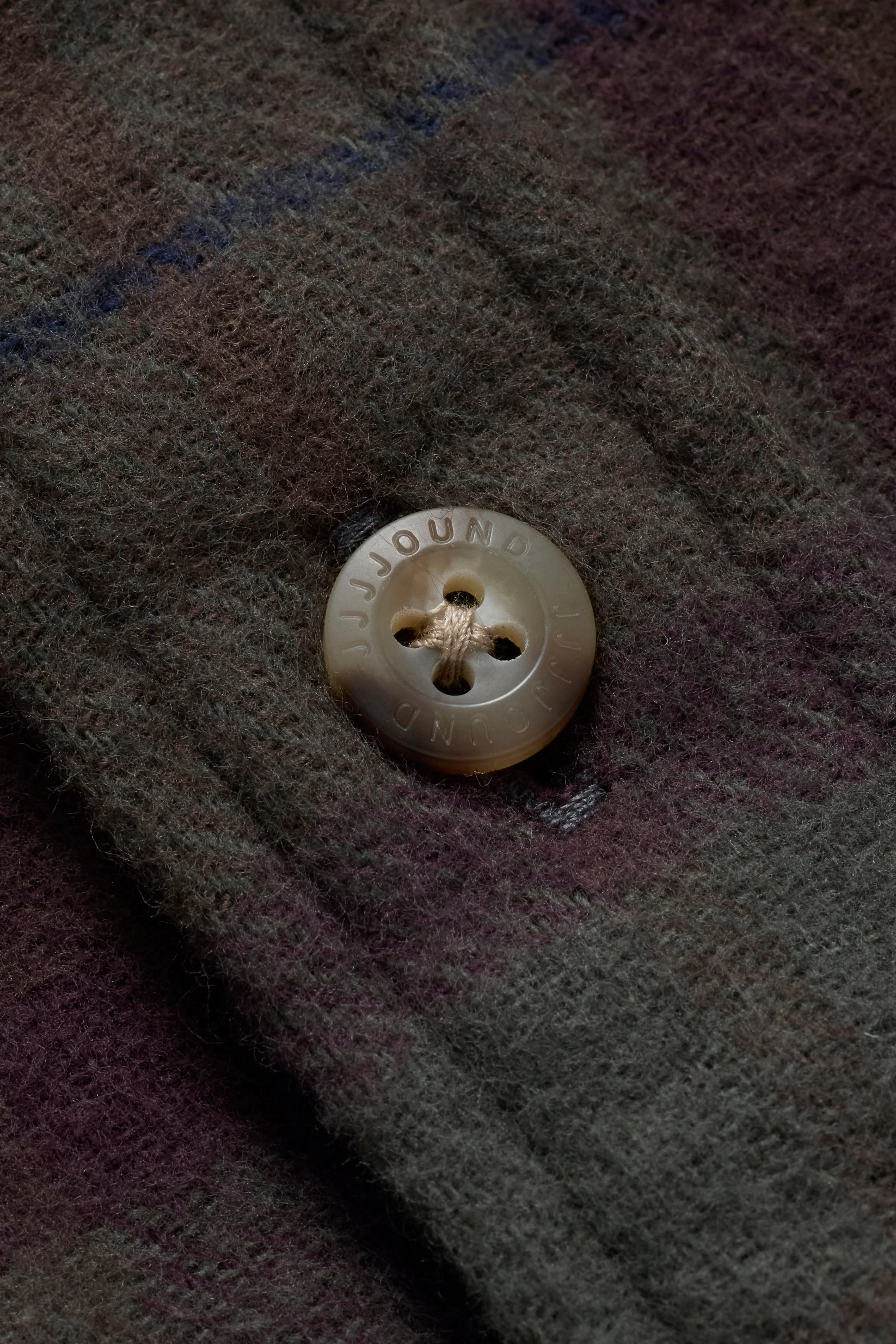 Plaid Flannel Overshirt - Forest Green/Burgundy sold by JJJJound product image thumbnail 3