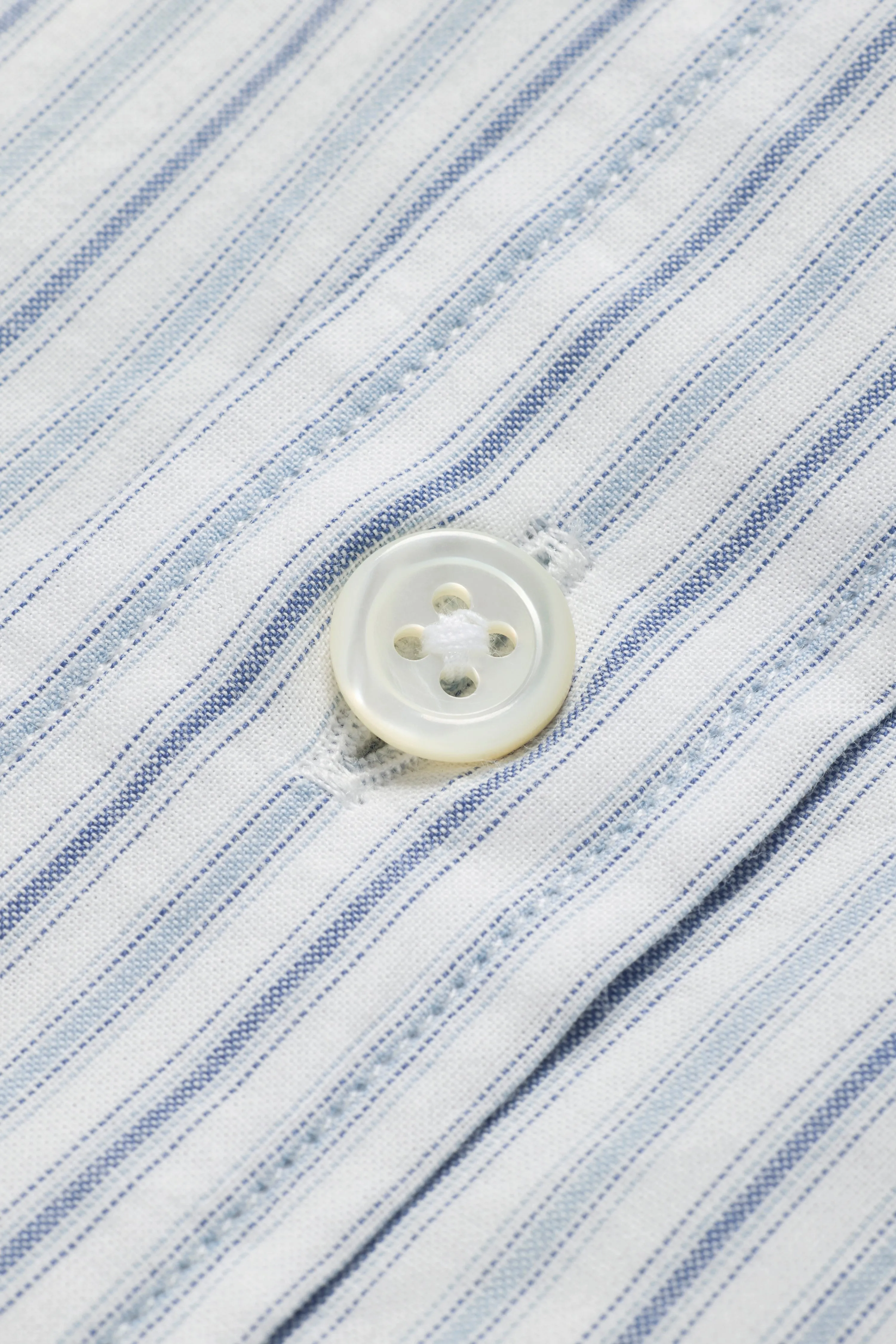 Striped Shortsleeve Shirt - White/Blue sold by JJJJound product image thumbnail 4