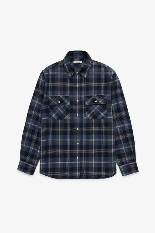 Plaid Flannel Shirt - Blue sold by JJJJound