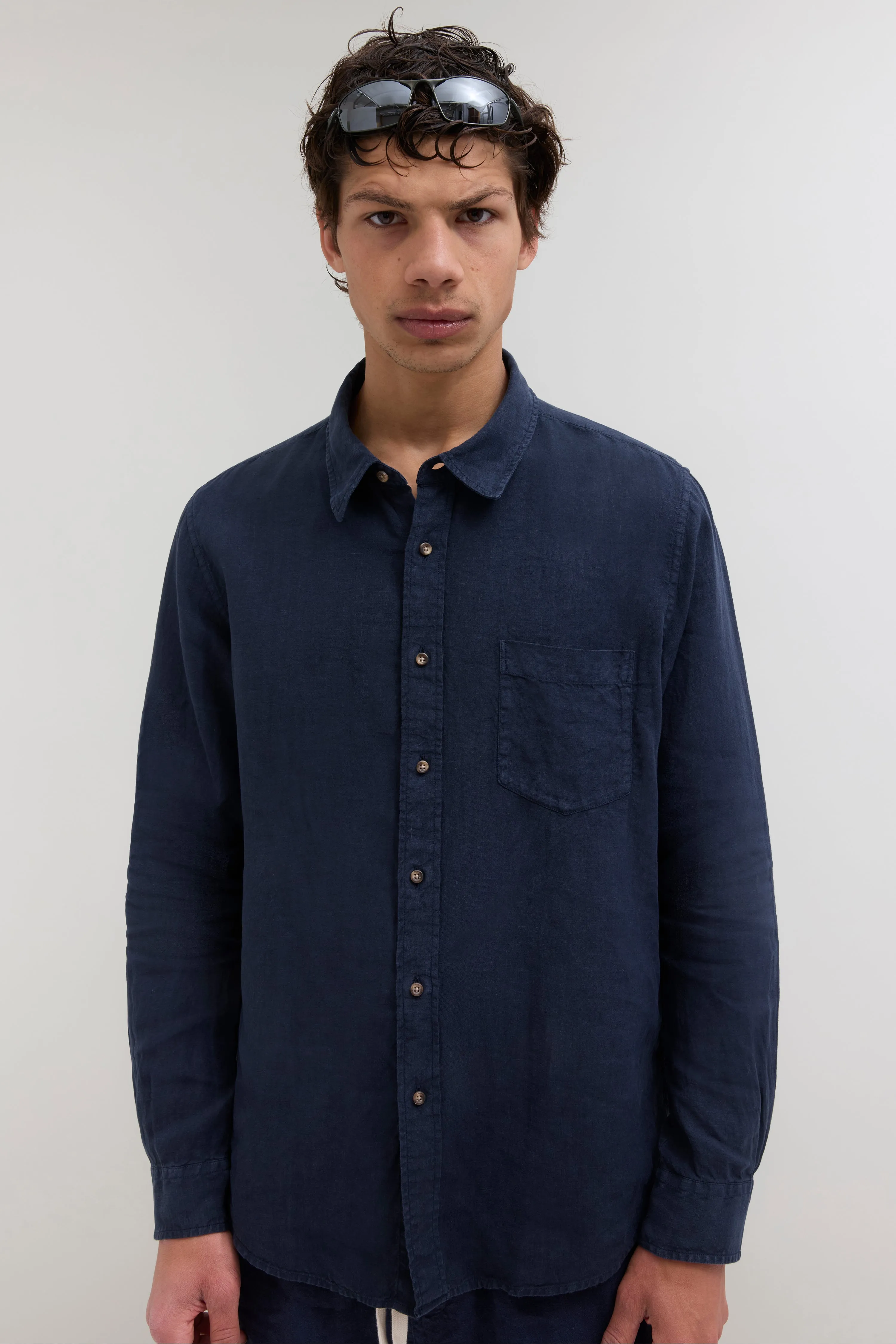 Linen Shirt - Navy sold by JJJJound product image thumbnail 2