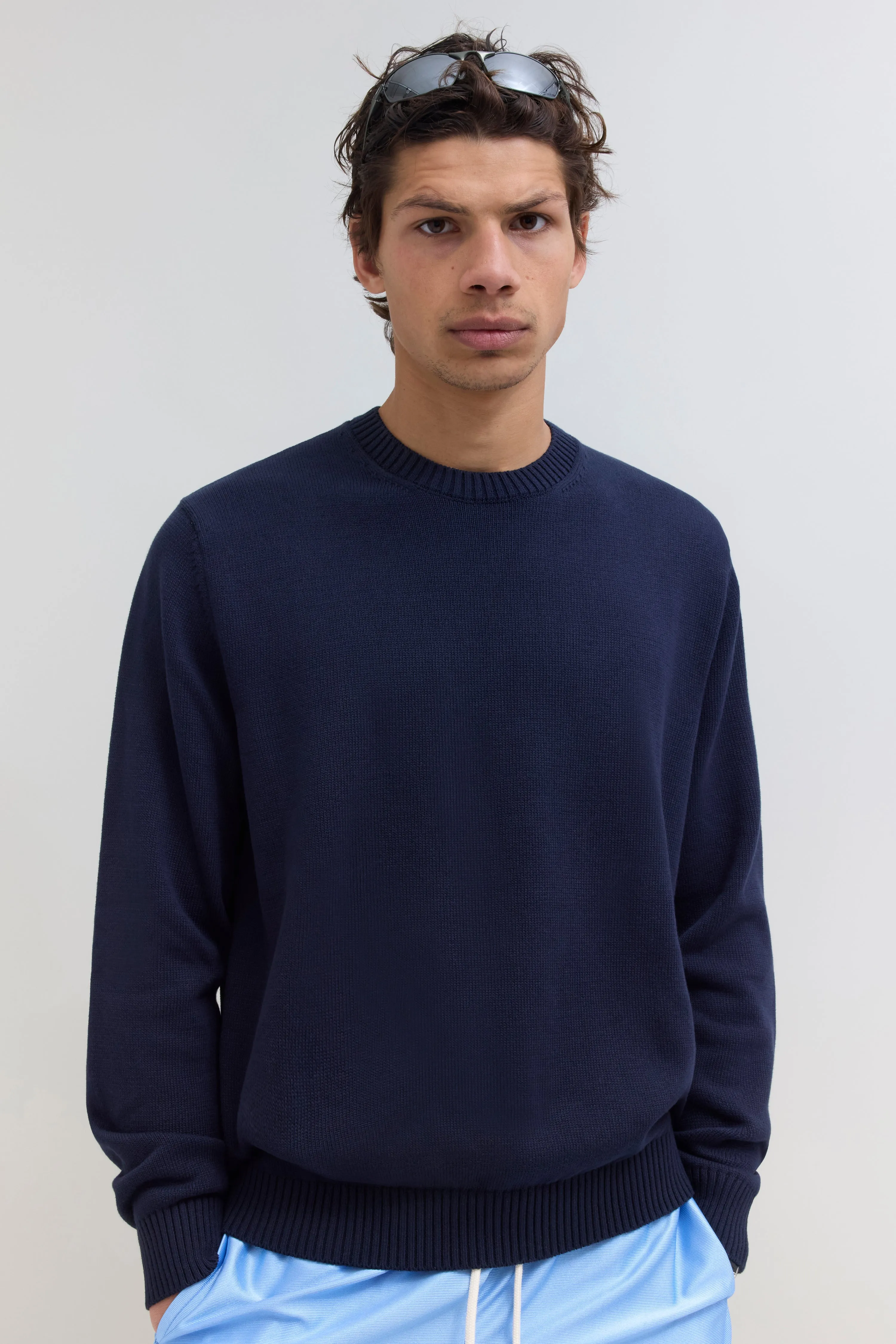 Knit Cotton Crewneck - Navy sold by JJJJound product image thumbnail 2
