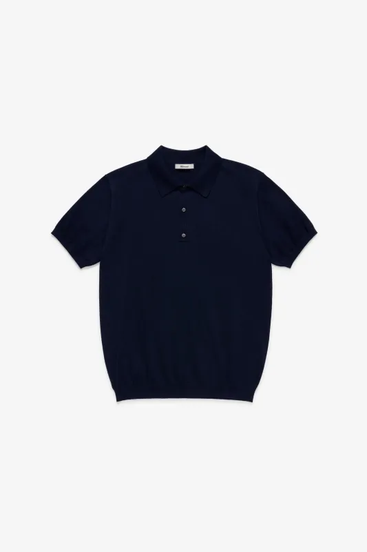 Knit Cotton Polo - Navy sold by JJJJound