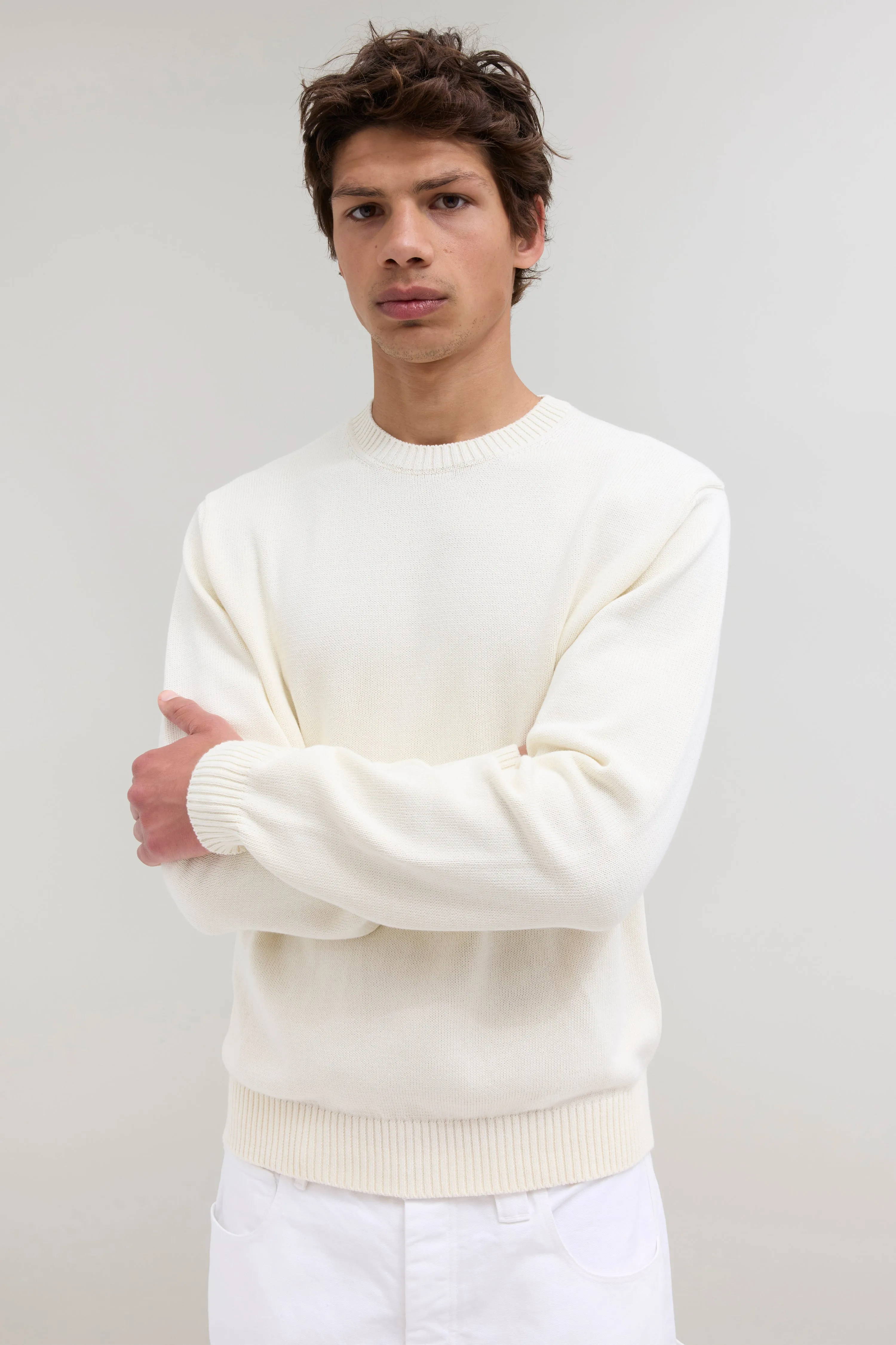 Knit Cotton Crewneck - Off White sold by JJJJound product image thumbnail 2