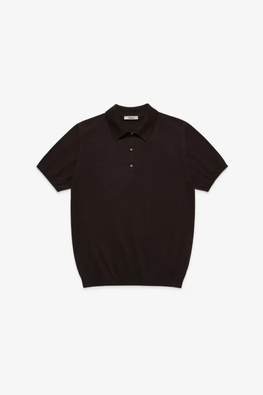Knit Cotton Polo - Brown sold by JJJJound