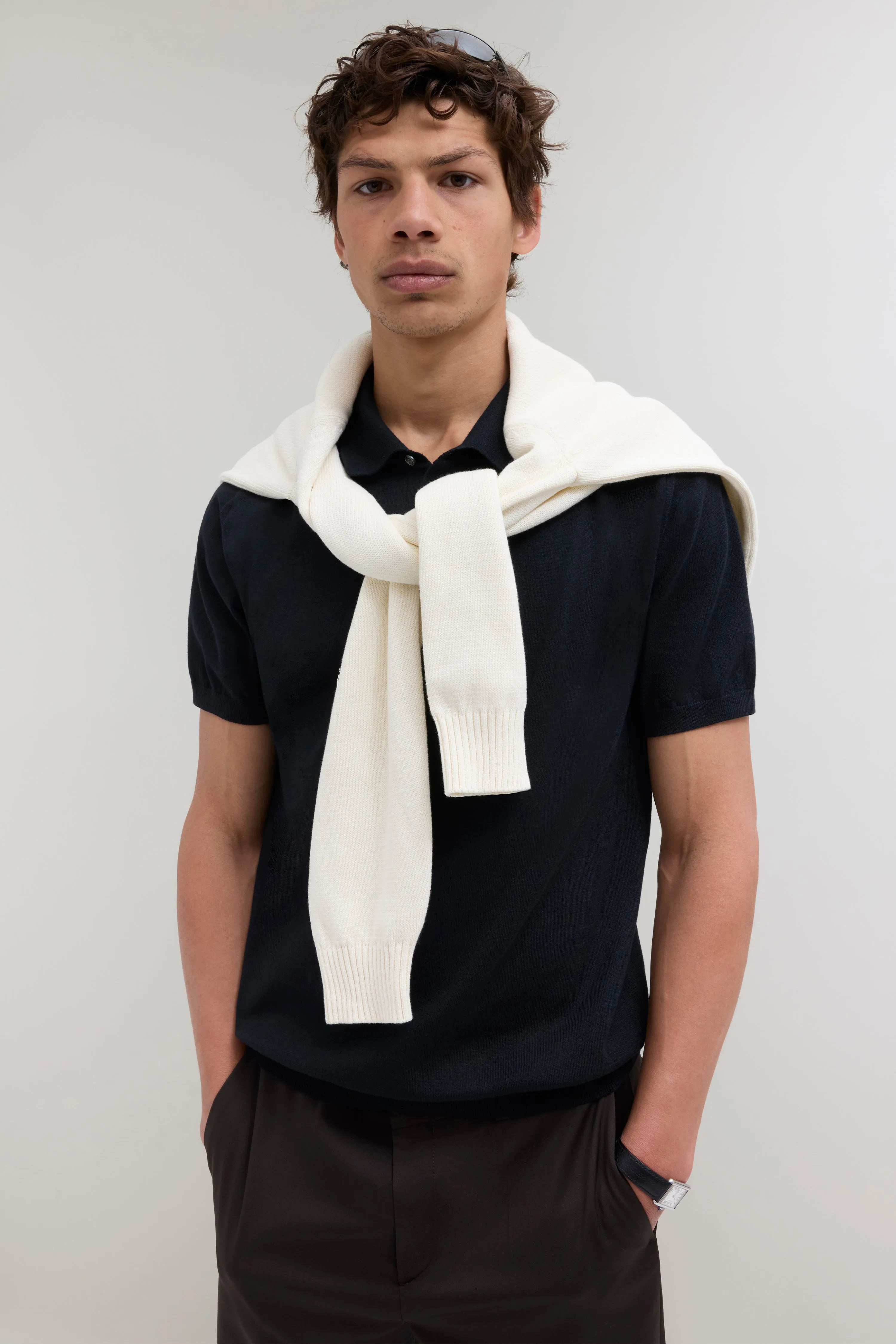 Knit Cotton Polo - Black sold by JJJJound product image thumbnail 2