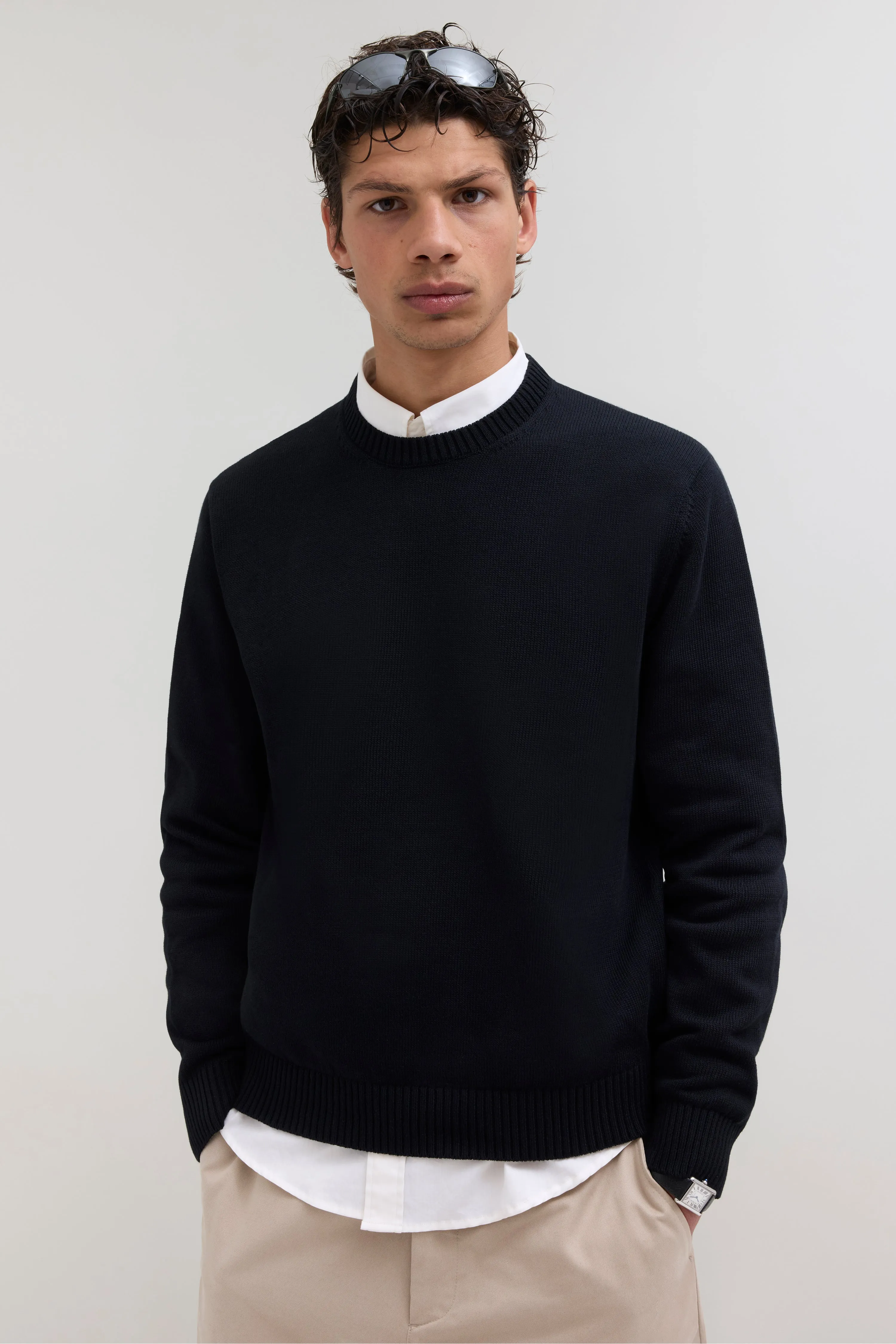 Knit Cotton Crewneck - Black sold by JJJJound product image thumbnail 2