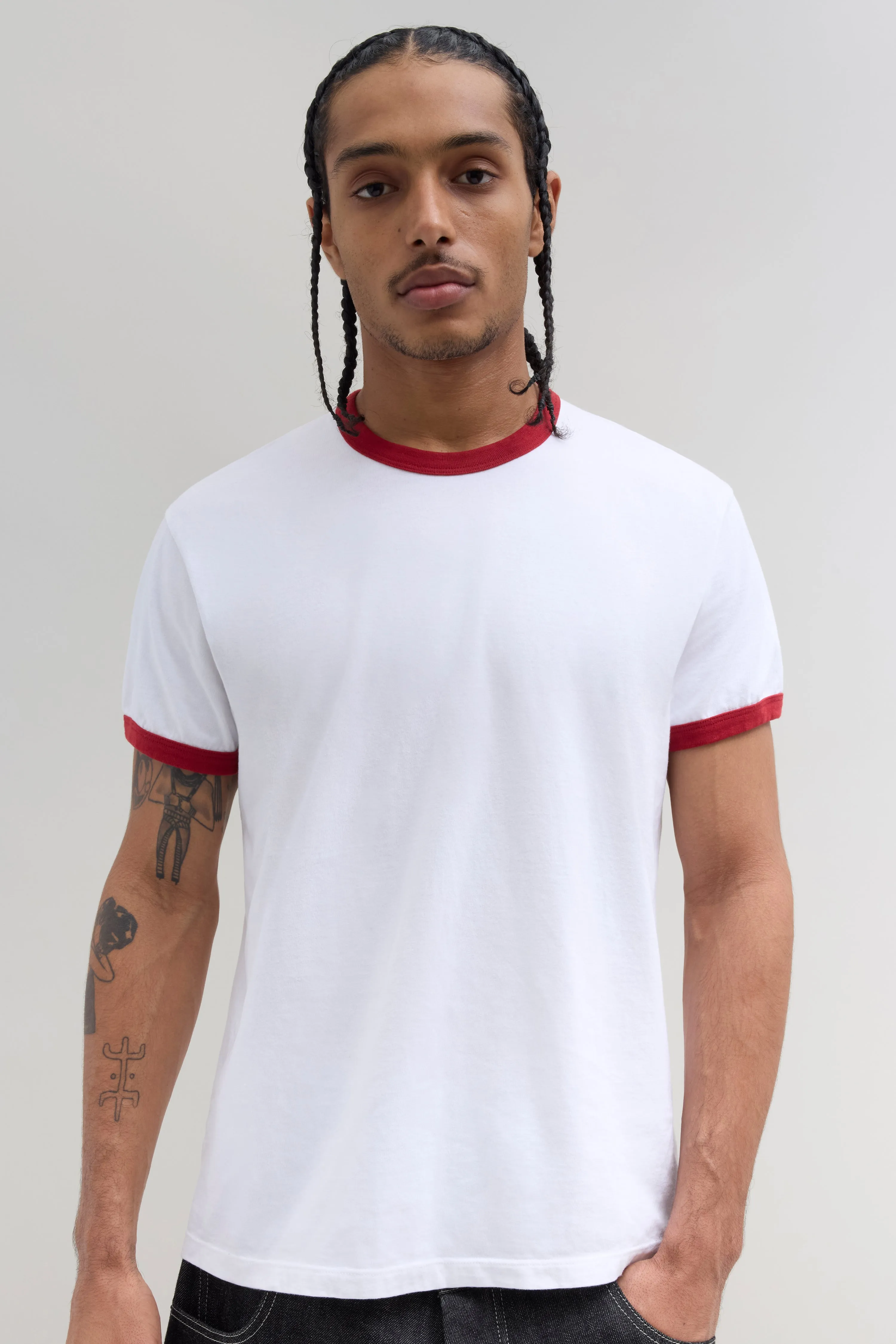 70s Ringer T-Shirt - White/Red sold by JJJJound product image thumbnail 2