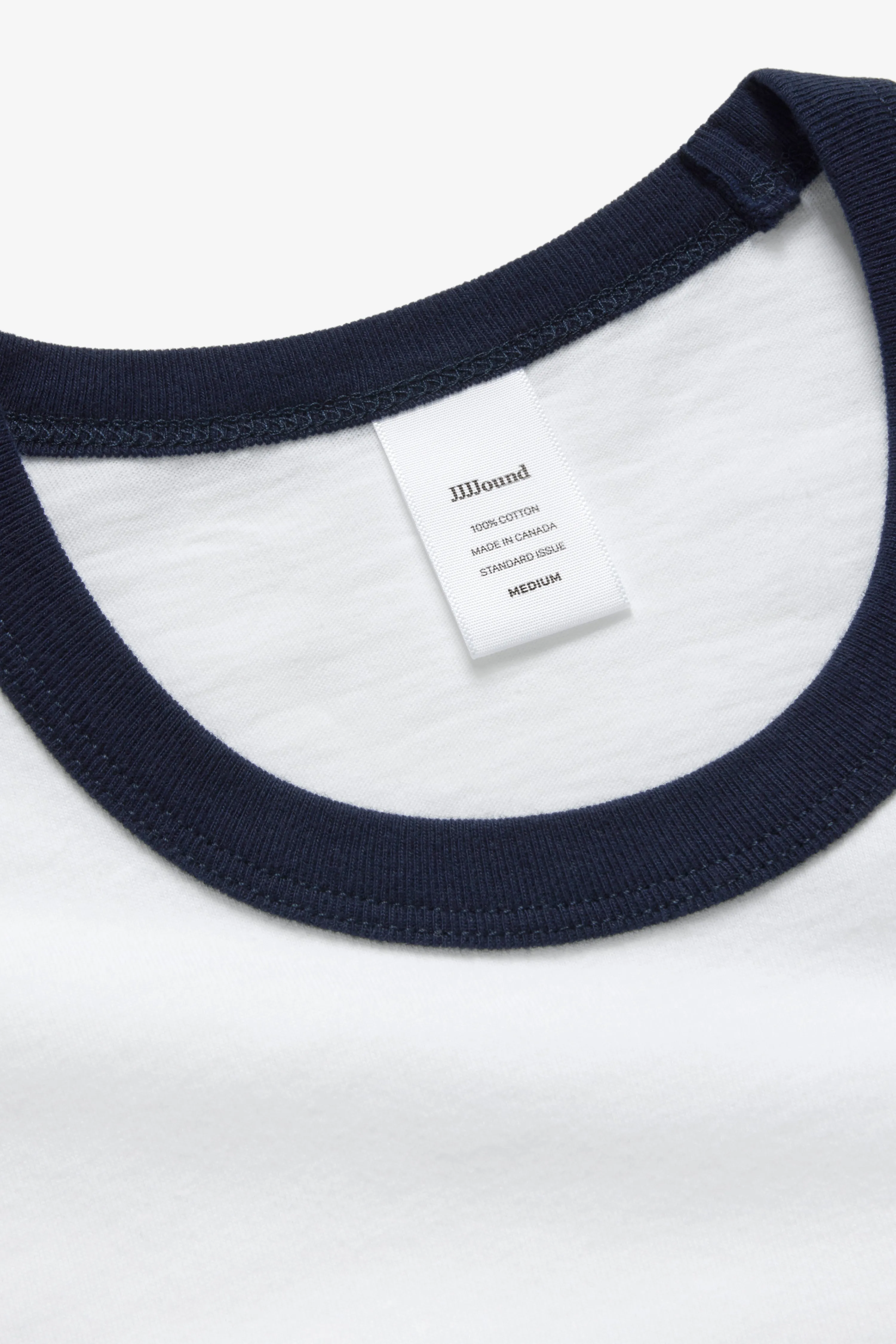 888 Ringer T-Shirt - White/Midnight sold by JJJJound product image thumbnail 4