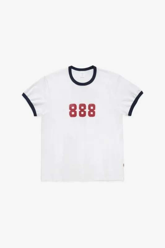 888 Ringer T-Shirt - White/Midnight sold by JJJJound