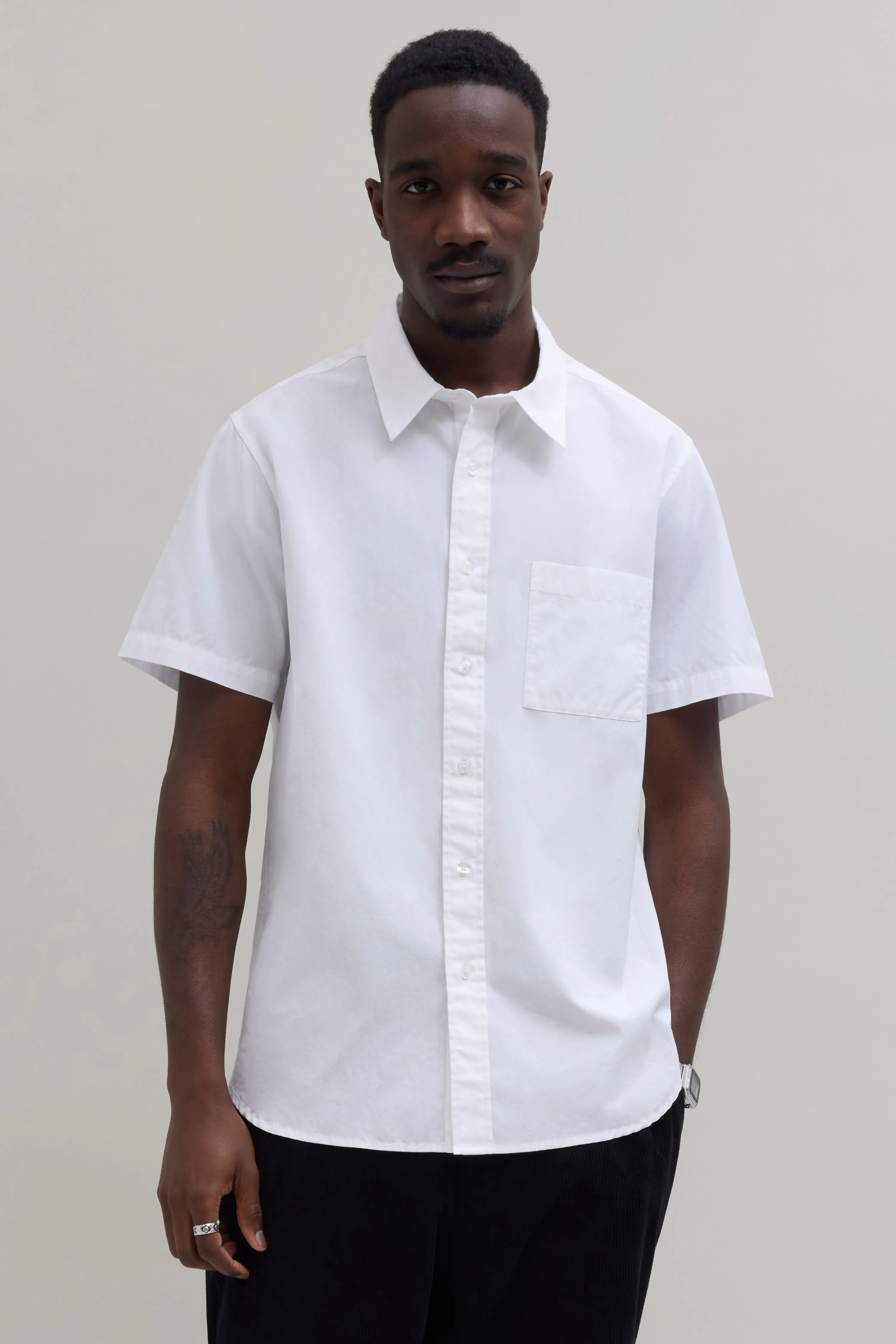 Poplin Shortsleeve Shirt - White sold by JJJJound product image thumbnail 2