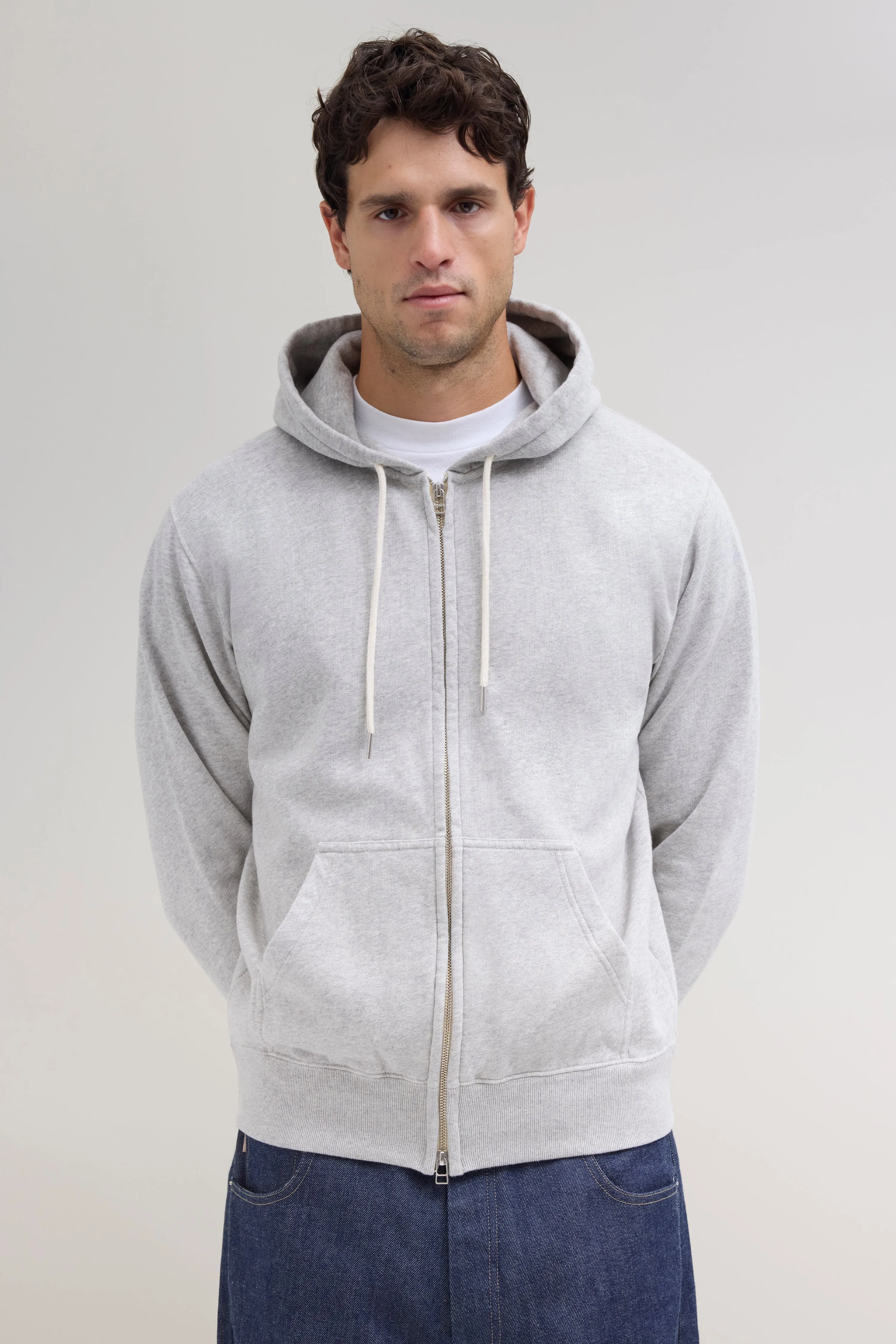 90s Hooded Zip Sweatshirt - Grey sold by JJJJound product image thumbnail 2