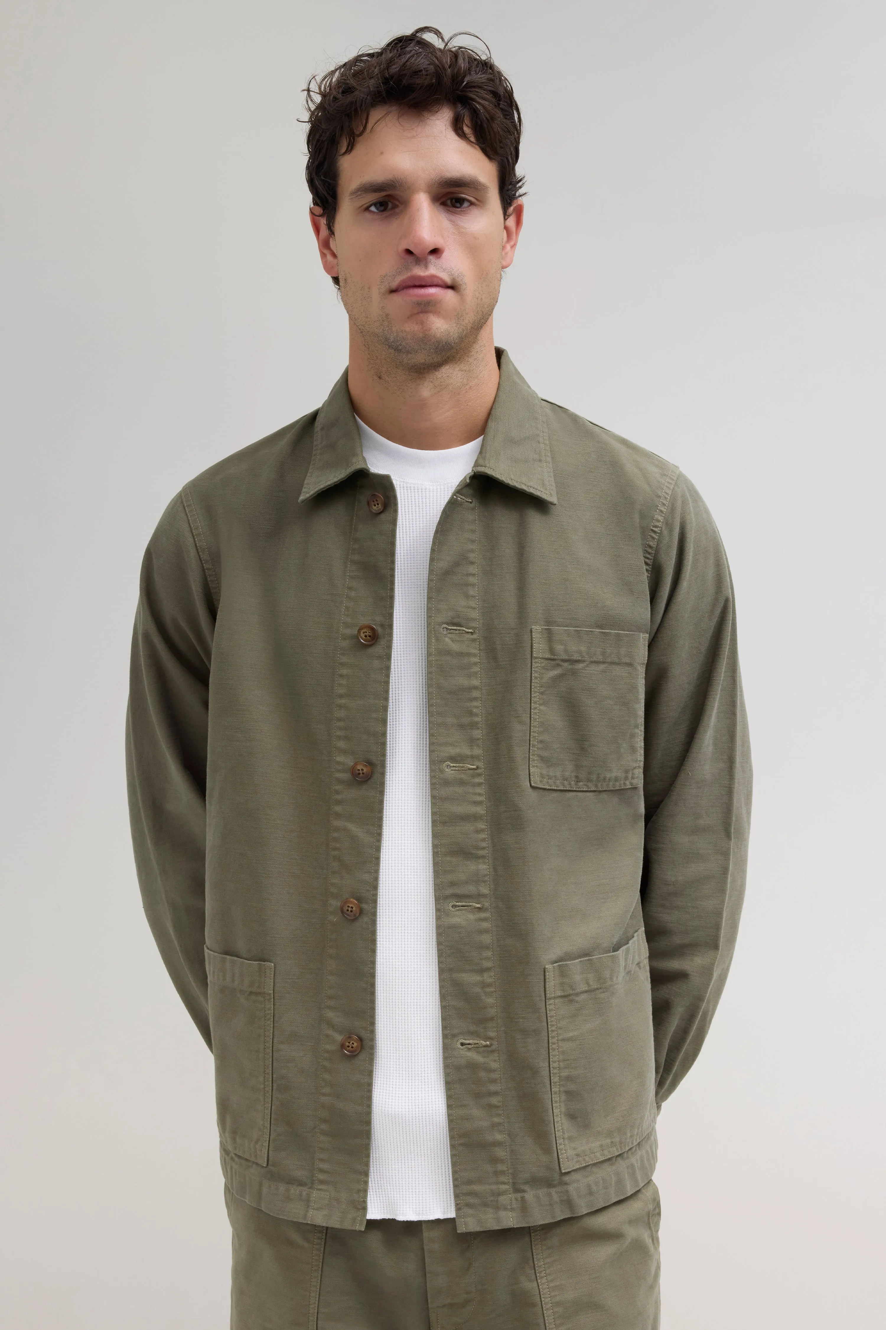 French Chore Jacket - Olive sold by JJJJound product image thumbnail 2