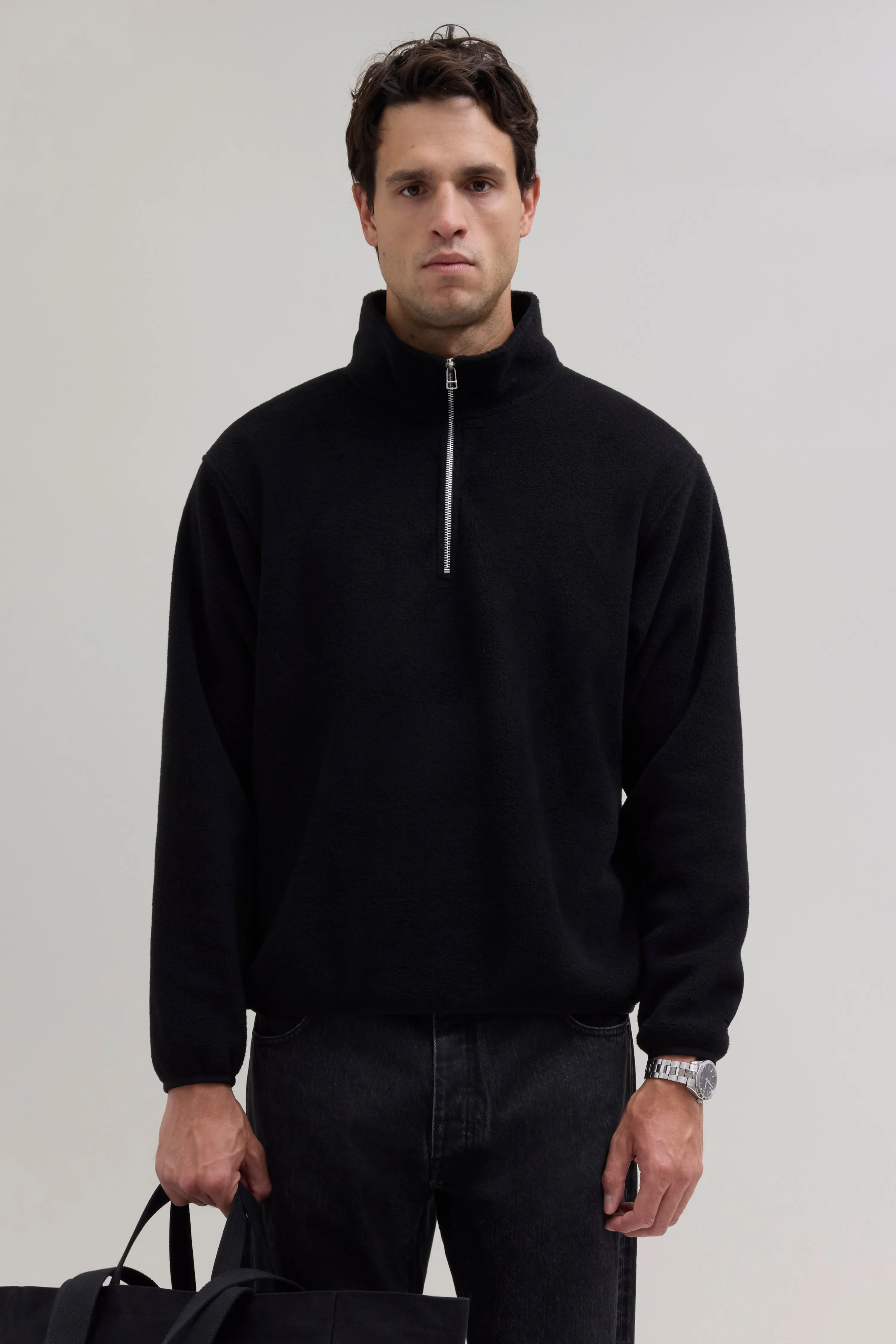 Quarter Zip Camper Polar - Black sold by JJJJound product image thumbnail 2