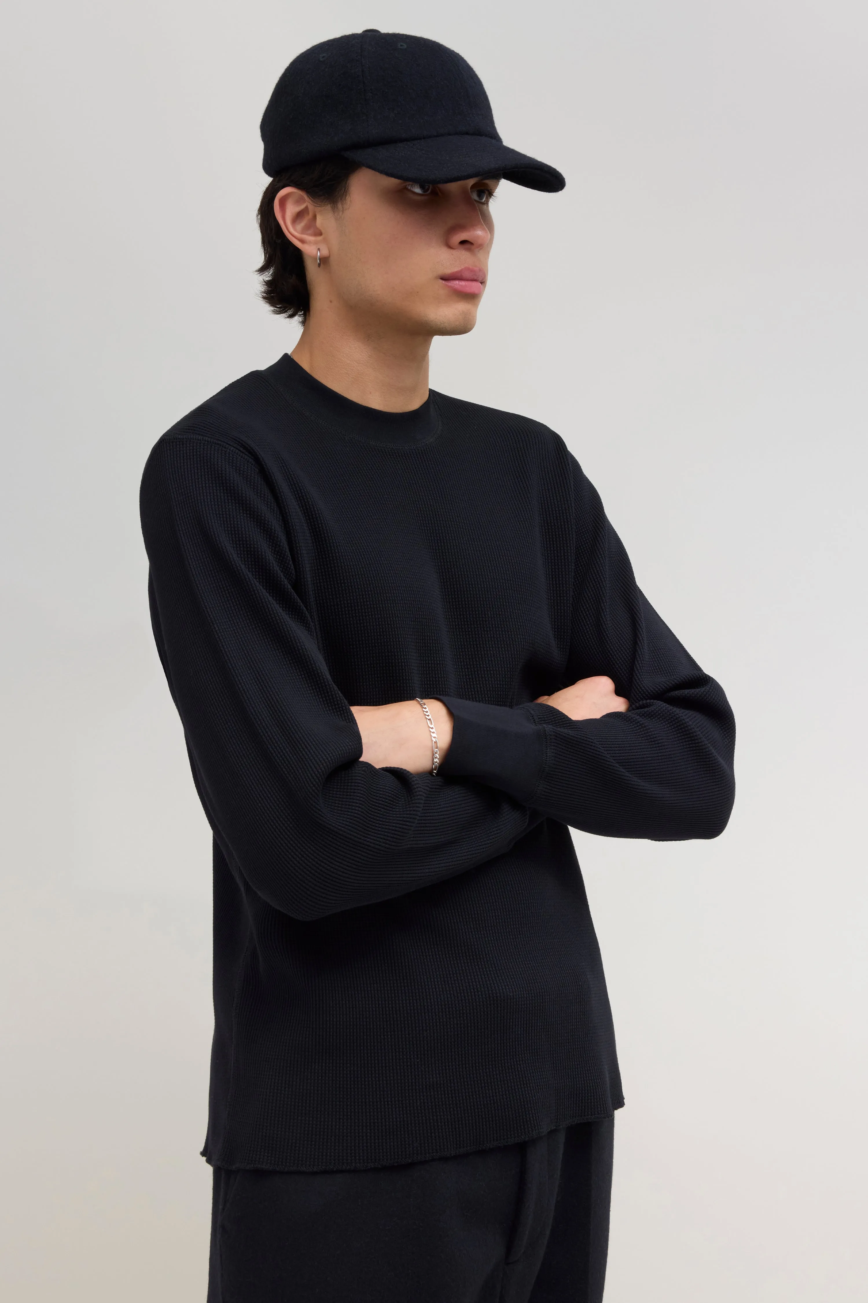 90s Waffle Longsleeve - Black sold by JJJJound product image thumbnail 2