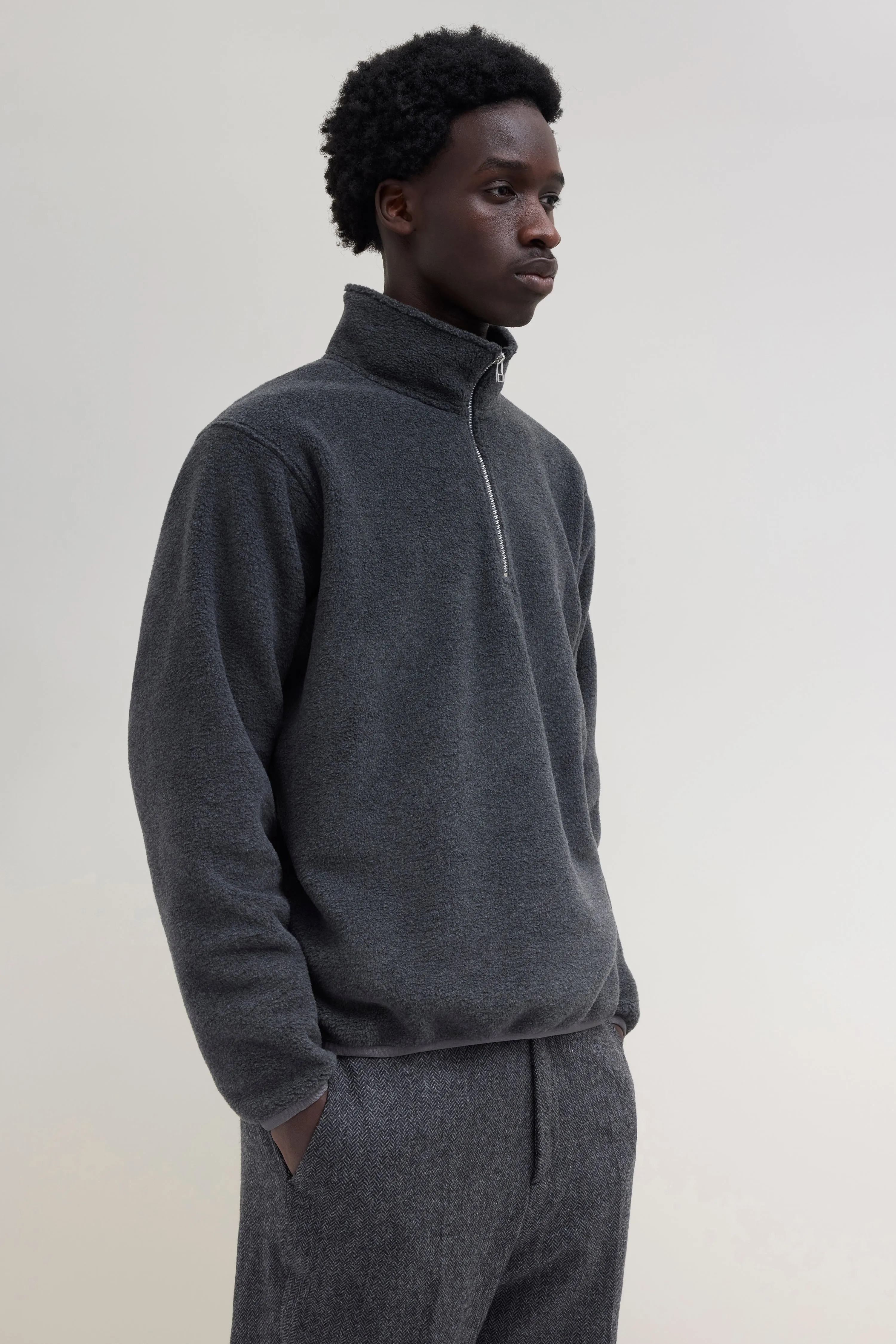 Quarter Zip Camper Polar - Charcoal sold by JJJJound product image thumbnail 2