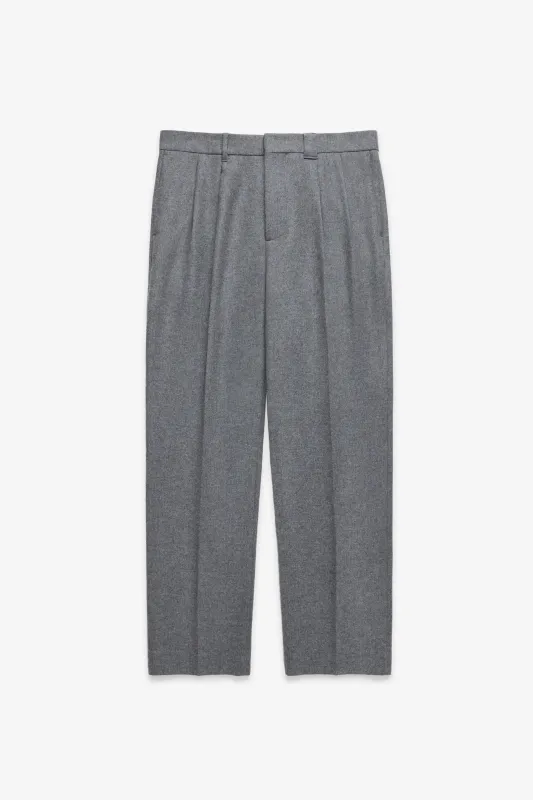 Relaxed Pleated Wool Trousers - Grey Mix sold by JJJJound