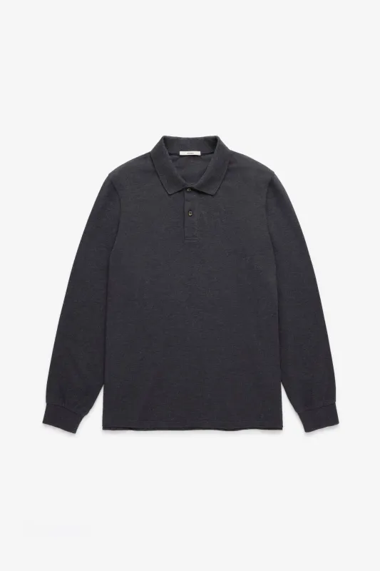 Longsleeve Polo Shirt - Charcoal Mix sold by JJJJound